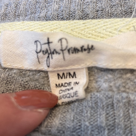 Peyton Primrose Metallic Star Graphic Print Sweatshirt Gray Sz M - Picture 6 of 7